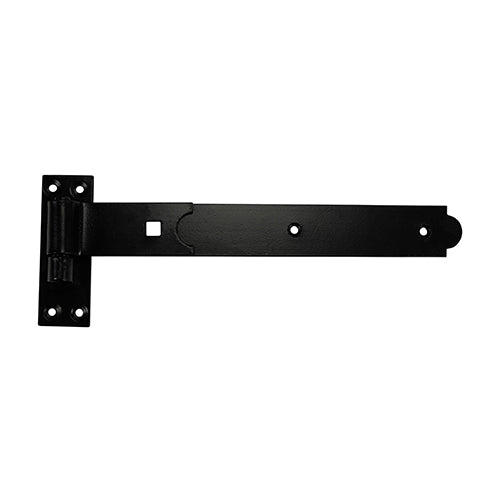 Pair of Straight Band & Hook Hinges On Plates - Black